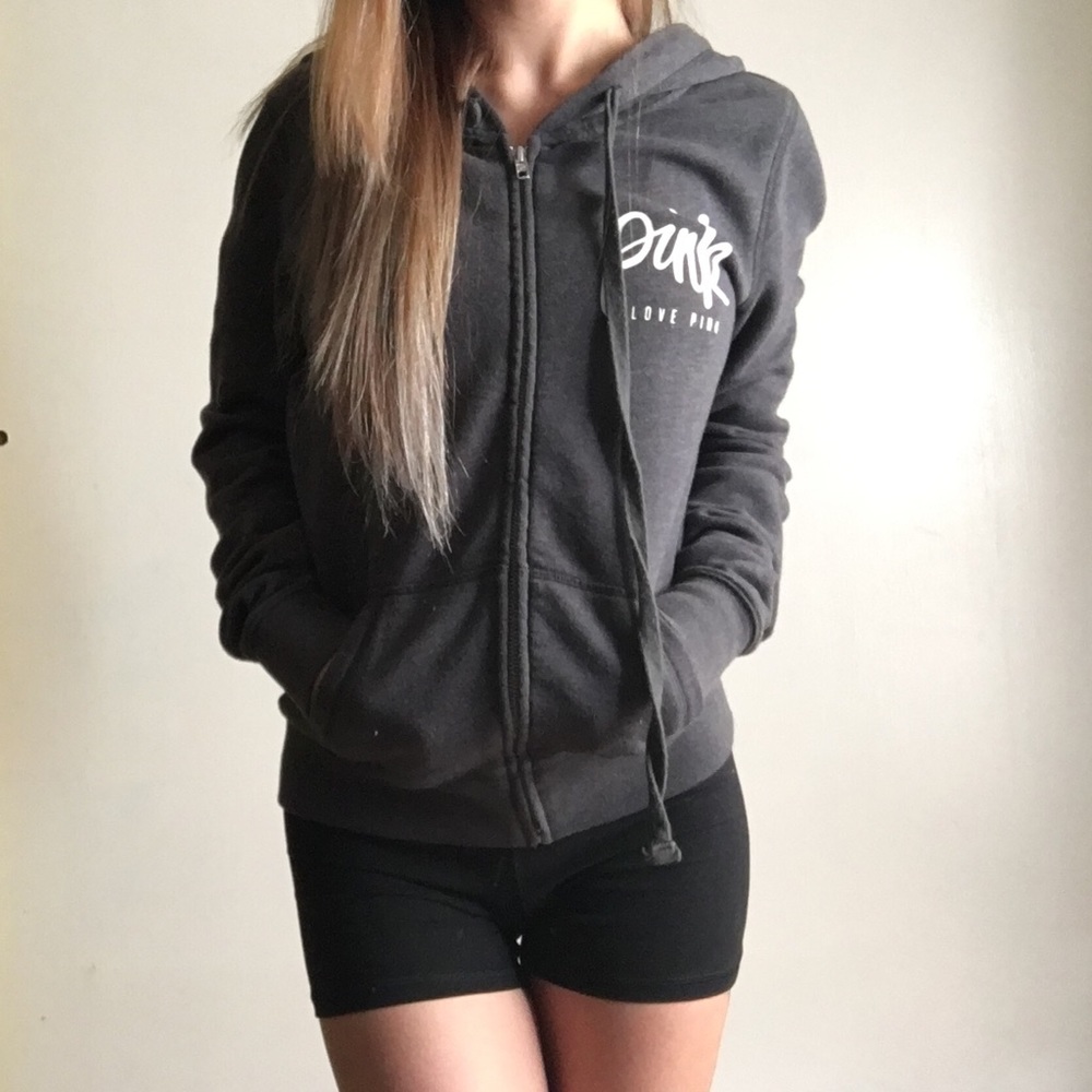 #46 Gray Zip-Up Hoodie - Picture 3 of 4